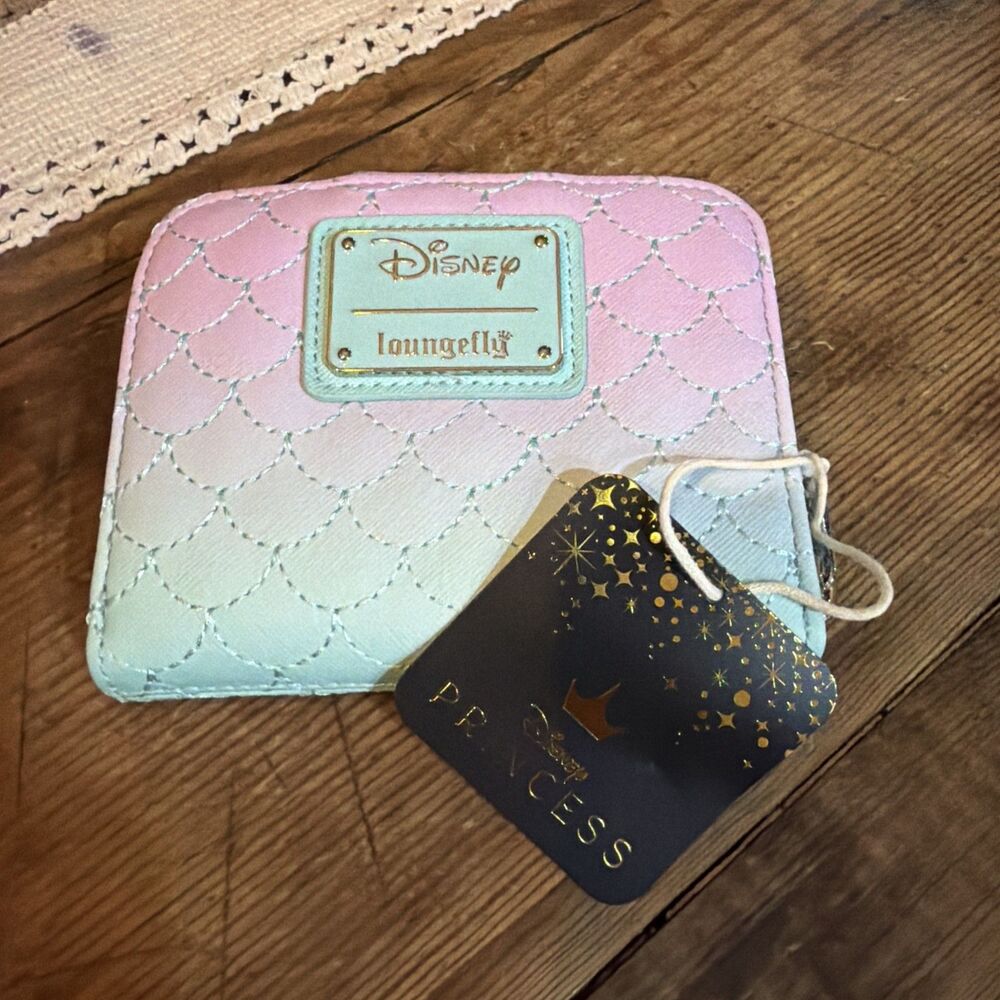 Loungefly Disney Ariel Mermaid Day Small Zip Wallet NWT